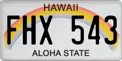 HI license plate FHX543