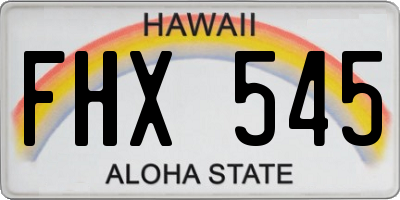 HI license plate FHX545