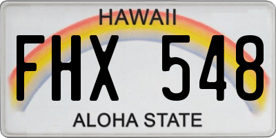 HI license plate FHX548