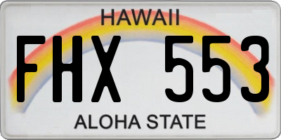 HI license plate FHX553