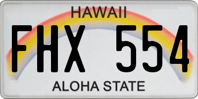 HI license plate FHX554
