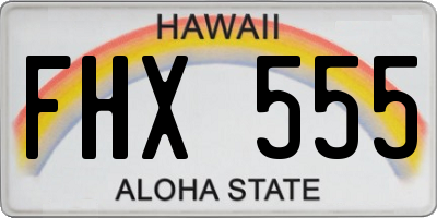 HI license plate FHX555
