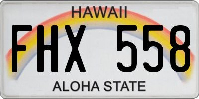 HI license plate FHX558