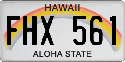 HI license plate FHX561