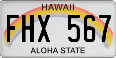 HI license plate FHX567