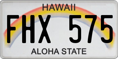 HI license plate FHX575
