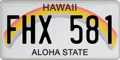 HI license plate FHX581