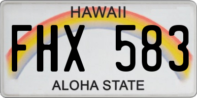 HI license plate FHX583