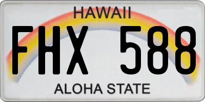 HI license plate FHX588
