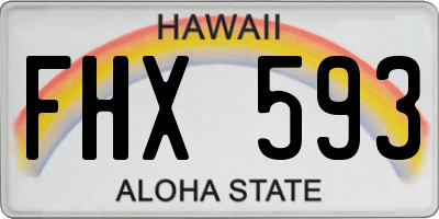 HI license plate FHX593