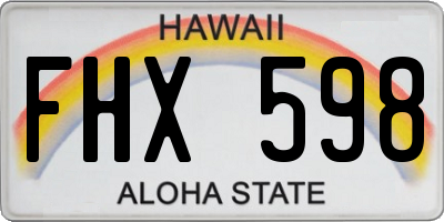 HI license plate FHX598