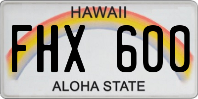 HI license plate FHX600