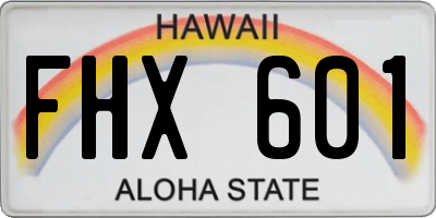HI license plate FHX601