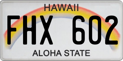 HI license plate FHX602