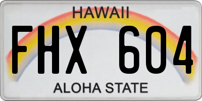 HI license plate FHX604