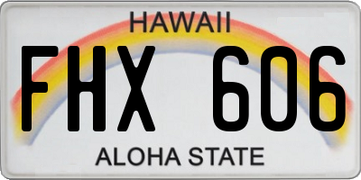 HI license plate FHX606