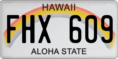 HI license plate FHX609