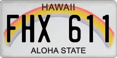 HI license plate FHX611