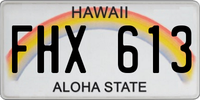 HI license plate FHX613