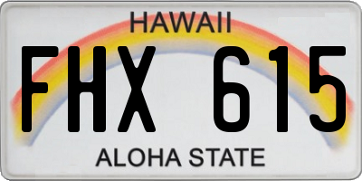 HI license plate FHX615