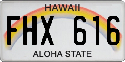 HI license plate FHX616