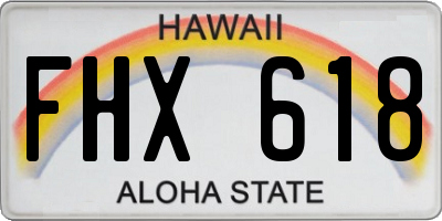 HI license plate FHX618