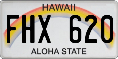 HI license plate FHX620