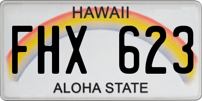 HI license plate FHX623