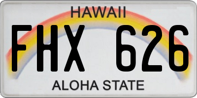 HI license plate FHX626