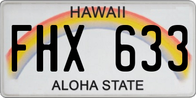 HI license plate FHX633