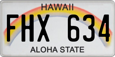 HI license plate FHX634