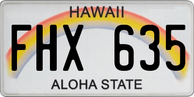 HI license plate FHX635