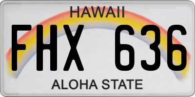 HI license plate FHX636