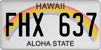 HI license plate FHX637