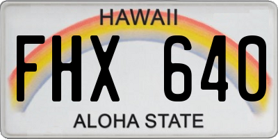 HI license plate FHX640