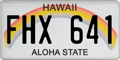 HI license plate FHX641