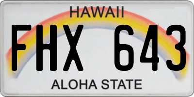 HI license plate FHX643