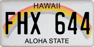 HI license plate FHX644