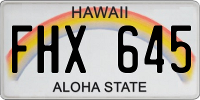 HI license plate FHX645