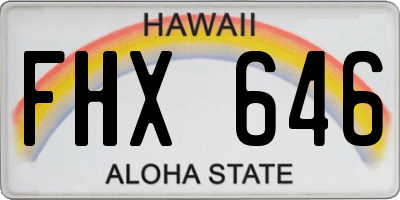 HI license plate FHX646