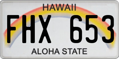 HI license plate FHX653