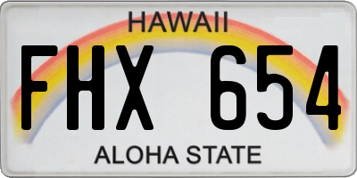 HI license plate FHX654