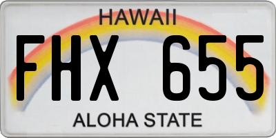 HI license plate FHX655