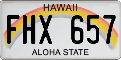 HI license plate FHX657