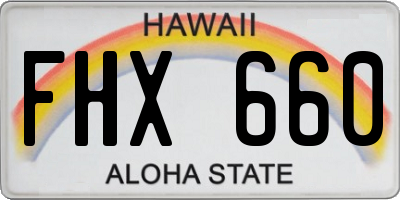 HI license plate FHX660