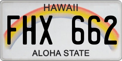 HI license plate FHX662