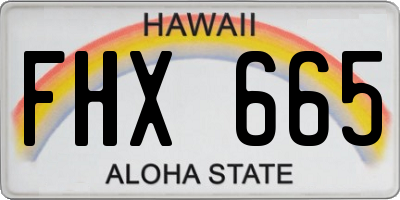 HI license plate FHX665