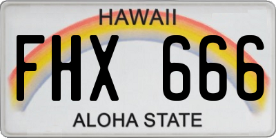 HI license plate FHX666
