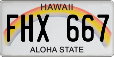 HI license plate FHX667
