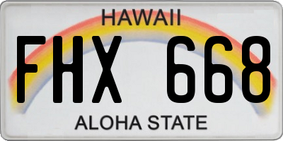 HI license plate FHX668